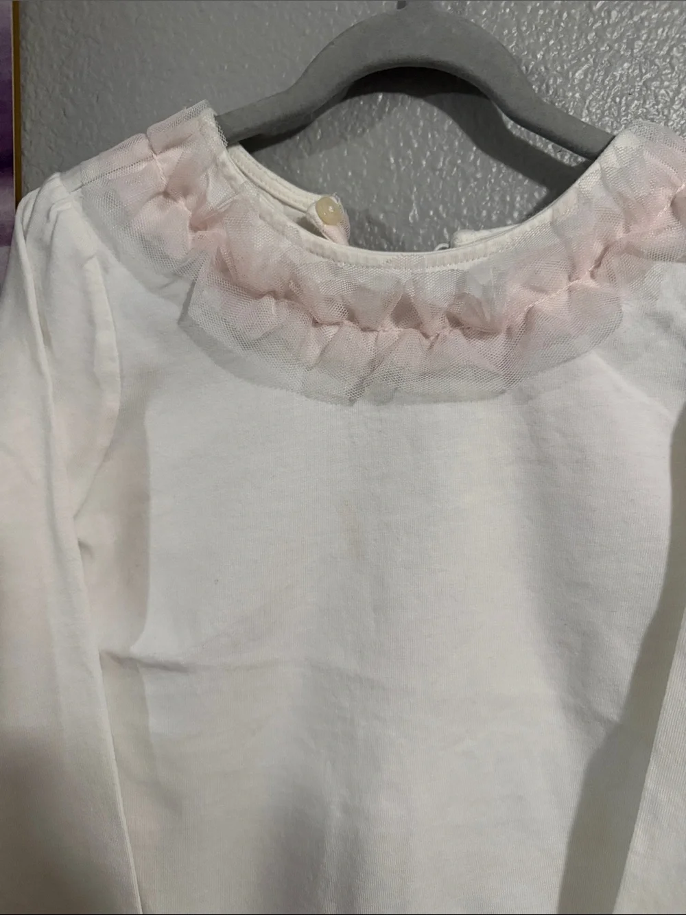 Janie and Jack size 6 girls long sleeve t shirt white gently used